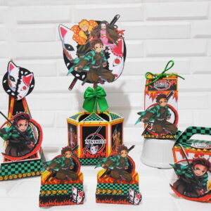 kit digital festa demon slayer com tanjiro nezuko e zenitsu