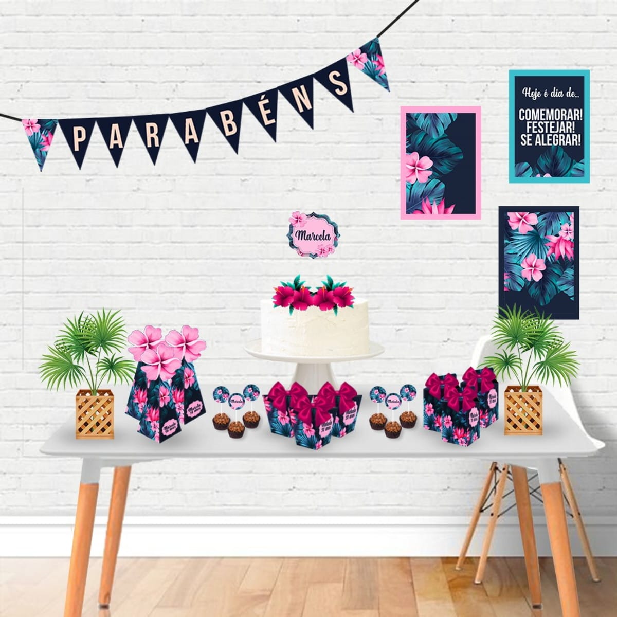 Kit Digital Festa Floral pronto para corte e impressão 1 Kit Digital Festa Floral pronto para corte e impressão