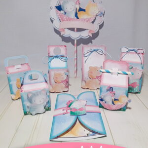 kit digital festa infantil gatinhos e coelhos aquarela
