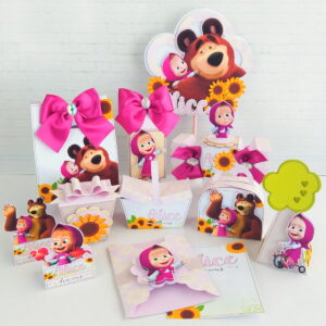 kit digital festa marsha e o urso com convite e topper 6