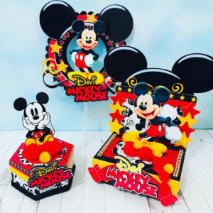 kit digital festa mickey com topo de bolo e lembrancinhas