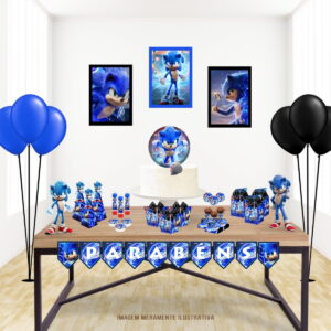 kit digital festa sonic com caixas e toppers para imprimir