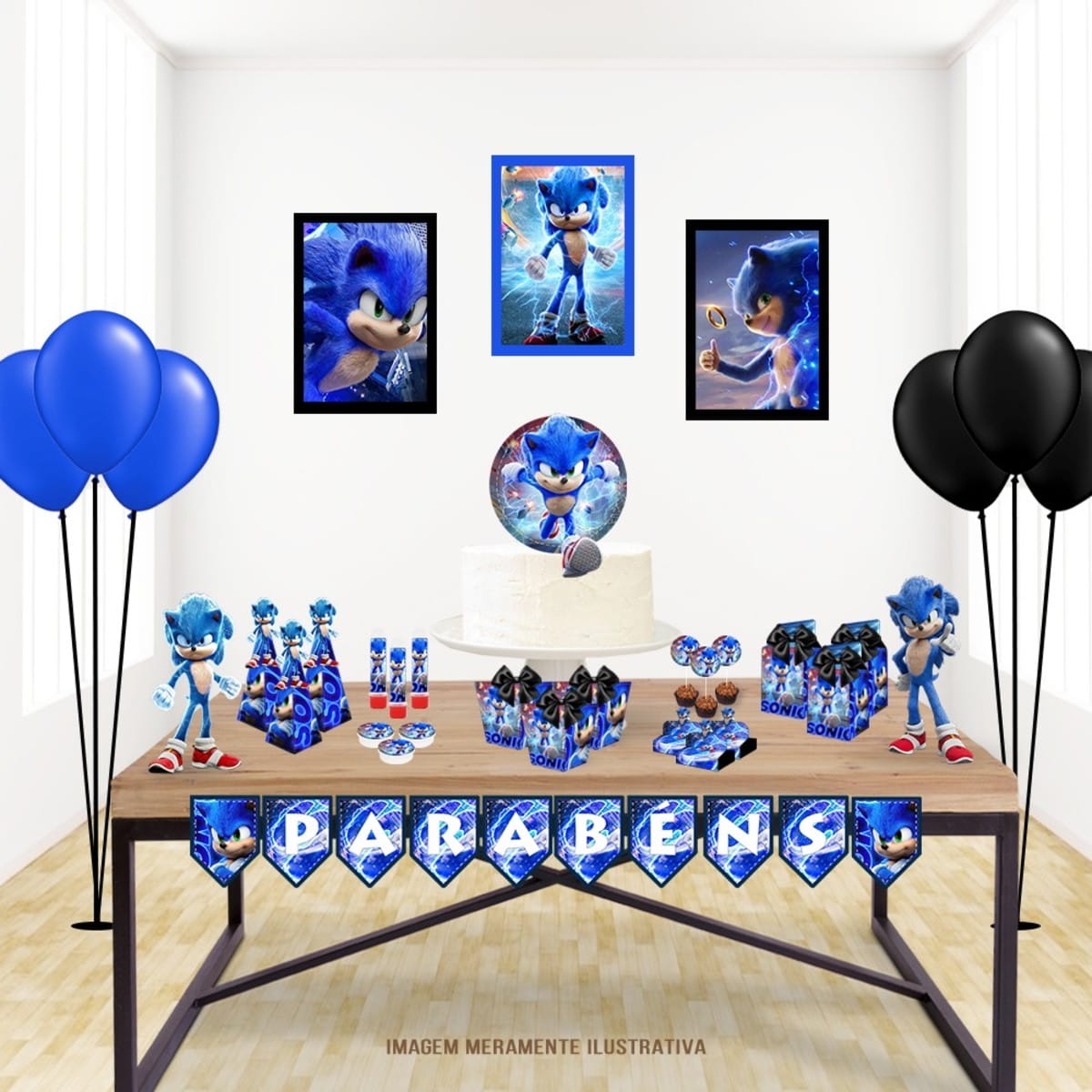 Kit Digital Festa Sonic com Caixas e Toppers para Imprimir 1 Kit Digital Festa Sonic com Caixas e Toppers para Imprimir