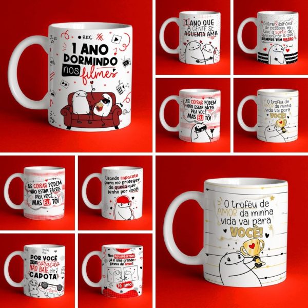 Kit Digital Flork Namorados 30 Artes Sublimação Caneca Png