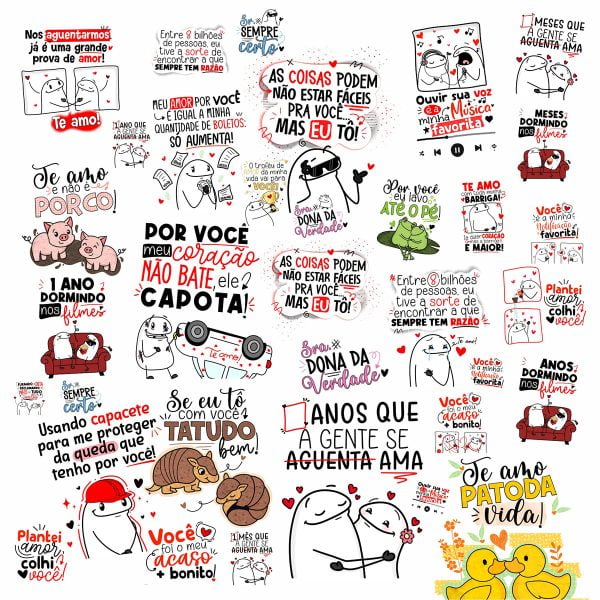 Kit Digital Flork Namorados 70 Artes Png Sem Fundo Frases