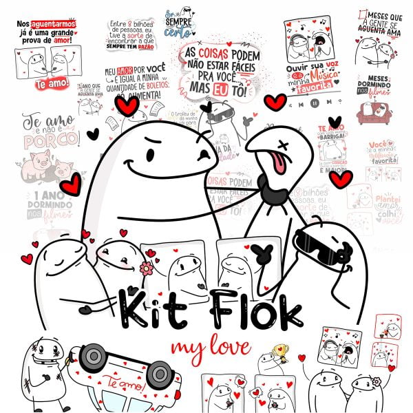 Kit Digital Flork Namorados 70 Artes Png Sem Fundo Frases