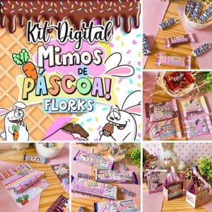 Kit Digital Florks Coelhinos Páscoa 2023 Mimos Para Corte