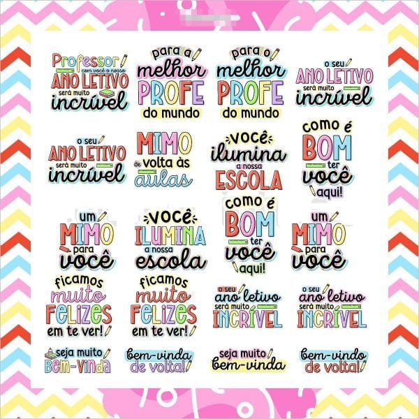 Kit Digital Frases Escolares Artes Papelaria Em Png