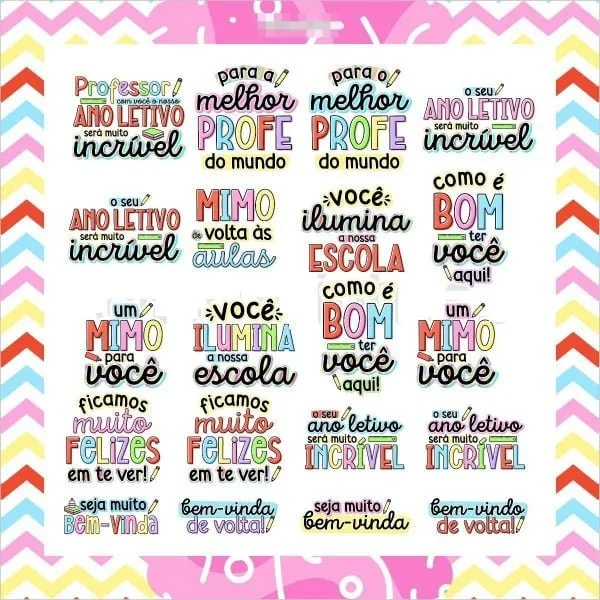 Kit Digital Frases Escolares Artes Papelaria Em Png