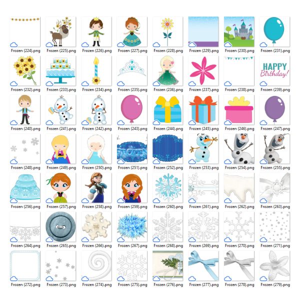 Kit Digital Frozen O Mais Completo Scrapbook Arquivo Png