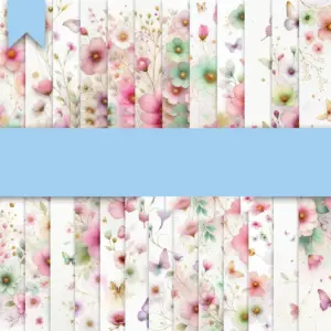 Kit Digital Fundos Floral Borboletas Png Papeis Personalizados