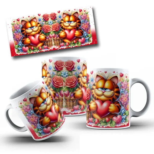 Kit Digital Garfield Amoroso Para Sublimacao Em Canecas 4