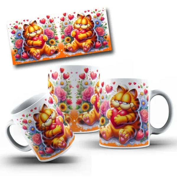 Kit Digital Garfield Amoroso Para Sublimacao Em Canecas 5