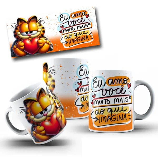 Kit Digital Garfield Amoroso Para Sublimacao Em Canecas 6