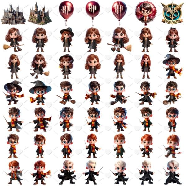 Kit Digital Harry Potter 3d Cute Ilustracoes Png Bebe Baby 2