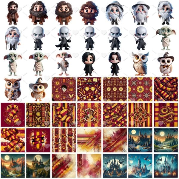 Kit Digital Harry Potter 3d Cute Ilustracoes Png Bebe Baby
