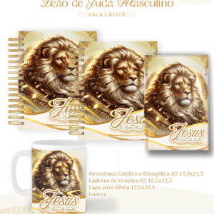 kit digital leao de juda masculino com devocionais