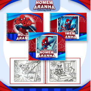 kit digital livro de colorir homem aranha com 51 paginas