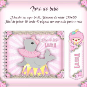 kit digital livro do bebe circo menina com 80 paginas