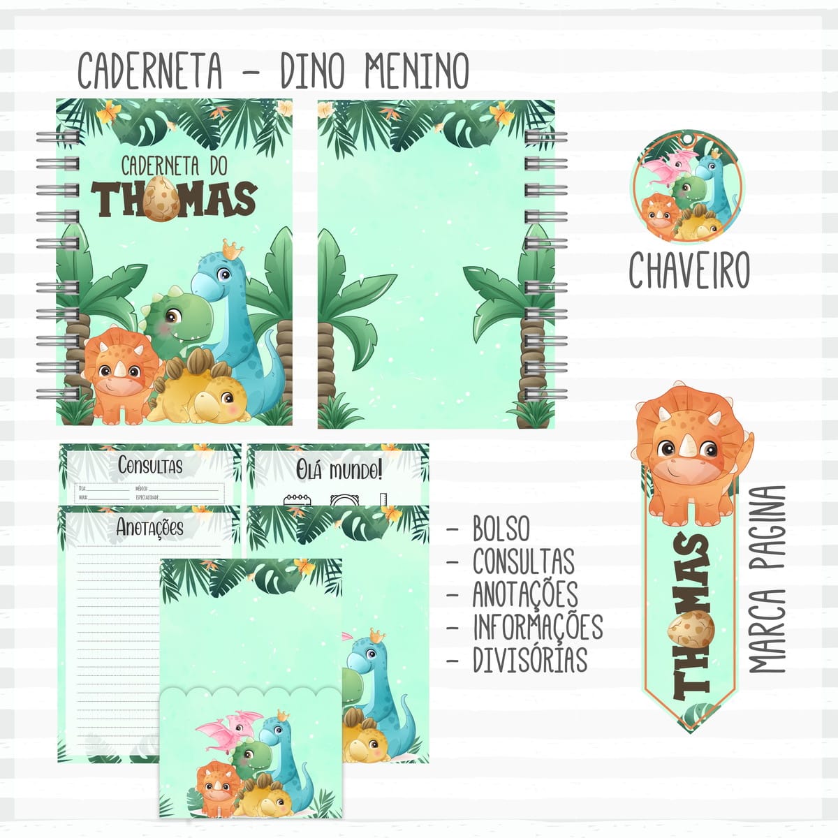 Kit Digital Livro do Bebê Dinossauro e Caderneta de Vacina 2 Kit Digital Livro do Bebê Dinossauro e Caderneta de Vacina - Imagem 2
