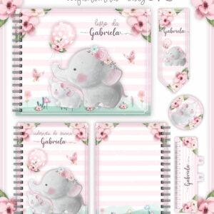 kit digital livro do bebe elefantinha e caderneta de vacina