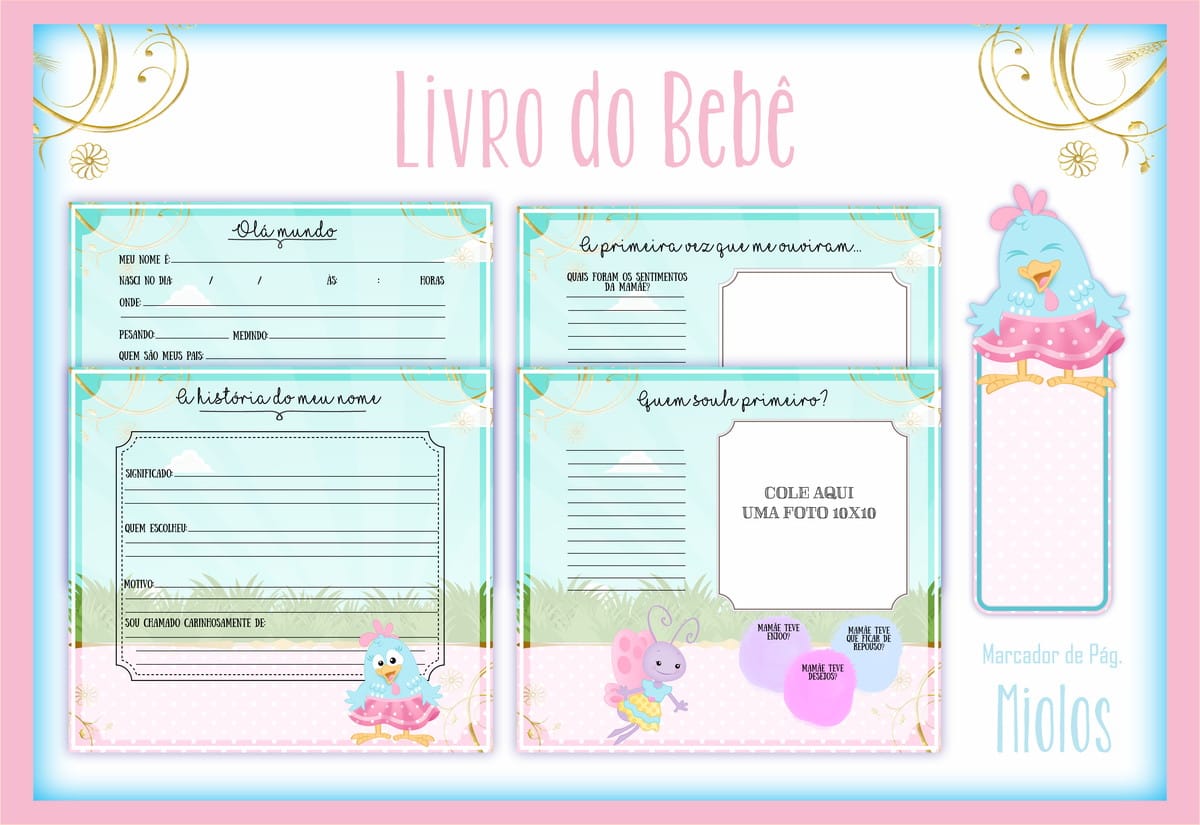 Kit Digital Livro do Bebê Galinha Pintadinha Rosa 2 Kit Digital Livro do Bebê Galinha Pintadinha Rosa - Imagem 2