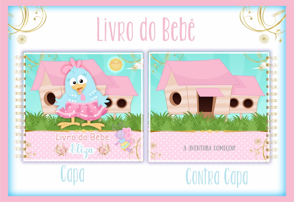 Kit Digital Livro do Bebê Galinha Pintadinha Rosa 1 Kit Digital Livro do Bebê Galinha Pintadinha Rosa
