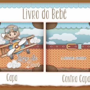 kit digital livro do bebe menino aviador com 96 paginas