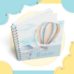 kit digital livro do bebe menino tema balao de ar 5