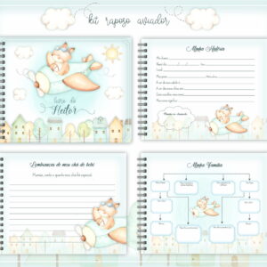 kit digital livro do bebe raposa aviador para imprimir