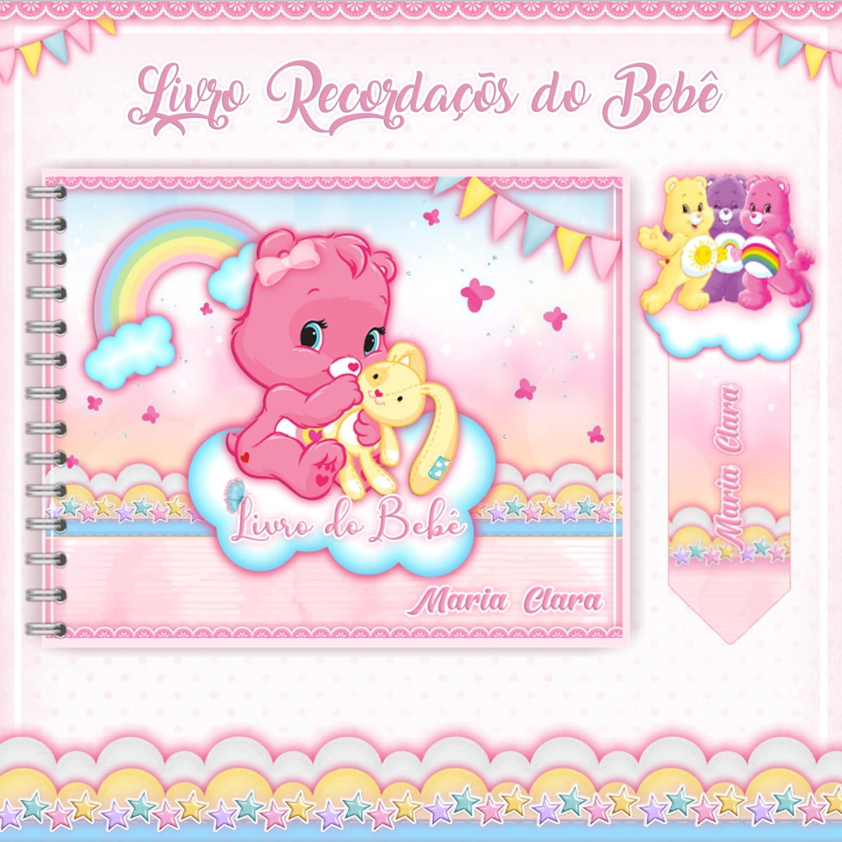 Kit Digital Livro do Bebê Ursinhos Carinhosos Editável 1 Kit Digital Livro do Bebê Ursinhos Carinhosos Editável