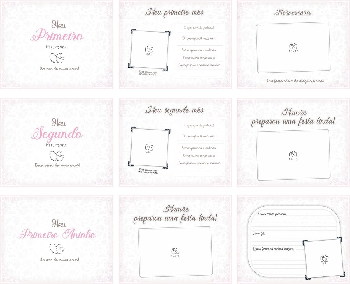 Kit Digital Livro Mesversário Bailarina para Imprimir 2 Kit Digital Livro Mesversário Bailarina para Imprimir - Imagem 2