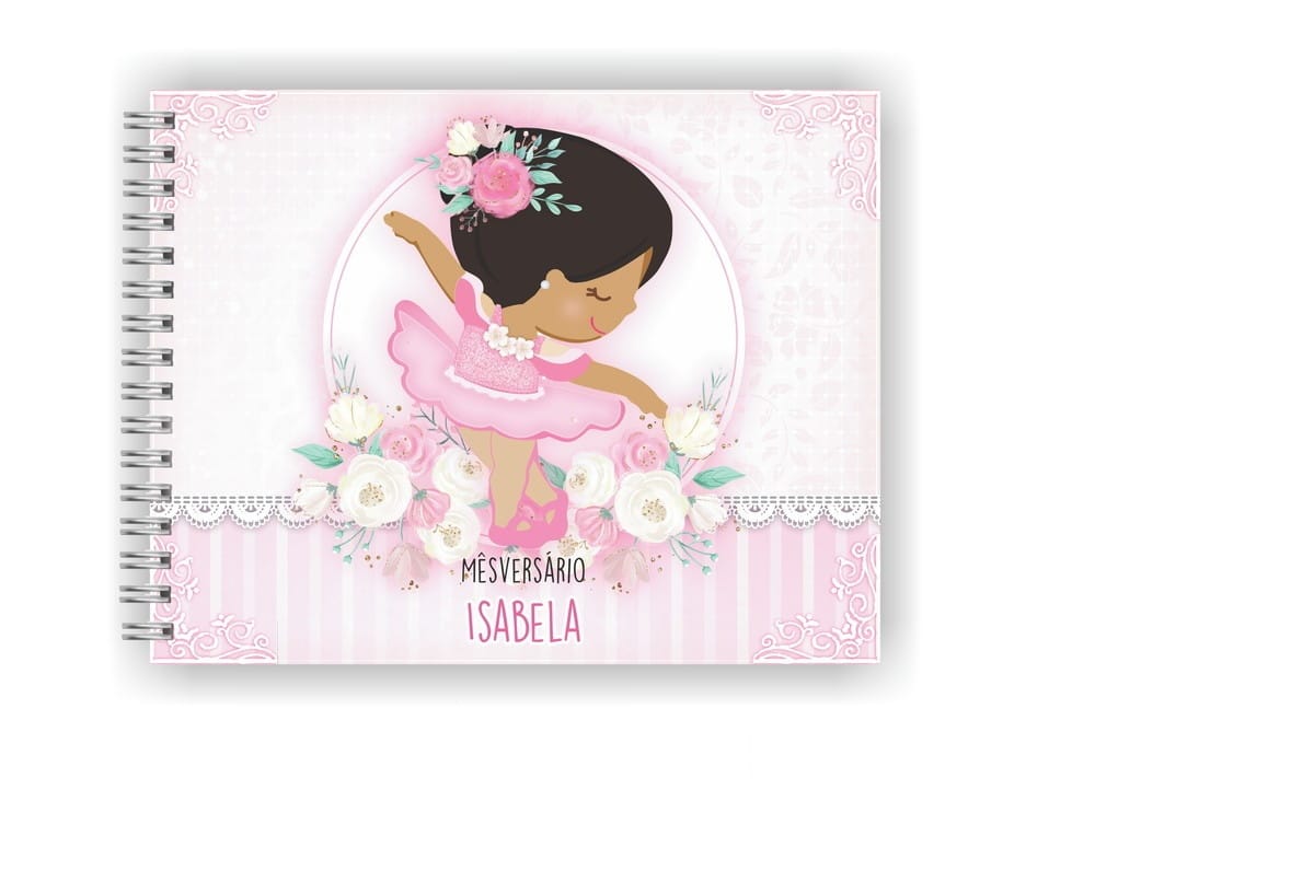 Kit Digital Livro Mesversário Bailarina para Imprimir 1 Kit Digital Livro Mesversário Bailarina para Imprimir