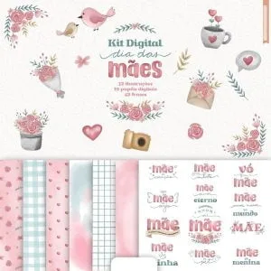 Kit Digital Mães Ilustrações Para Papelaria Personalizada