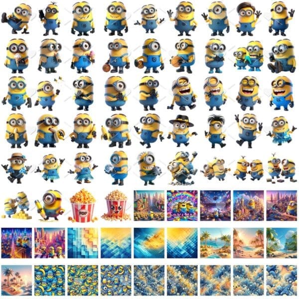 Kit Digital Meu Malvado Favorito Minions Baby Ilustracoes 3d