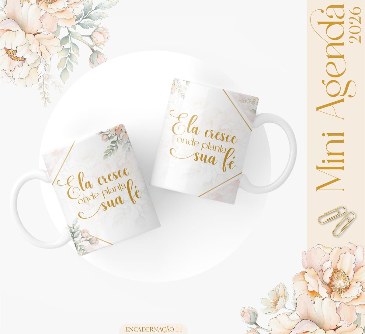 Kit Digital Mini Agenda A6 Floral 2026 para Personalizar 3 Kit Digital Mini Agenda A6 Floral 2026 para Personalizar - Imagem 3