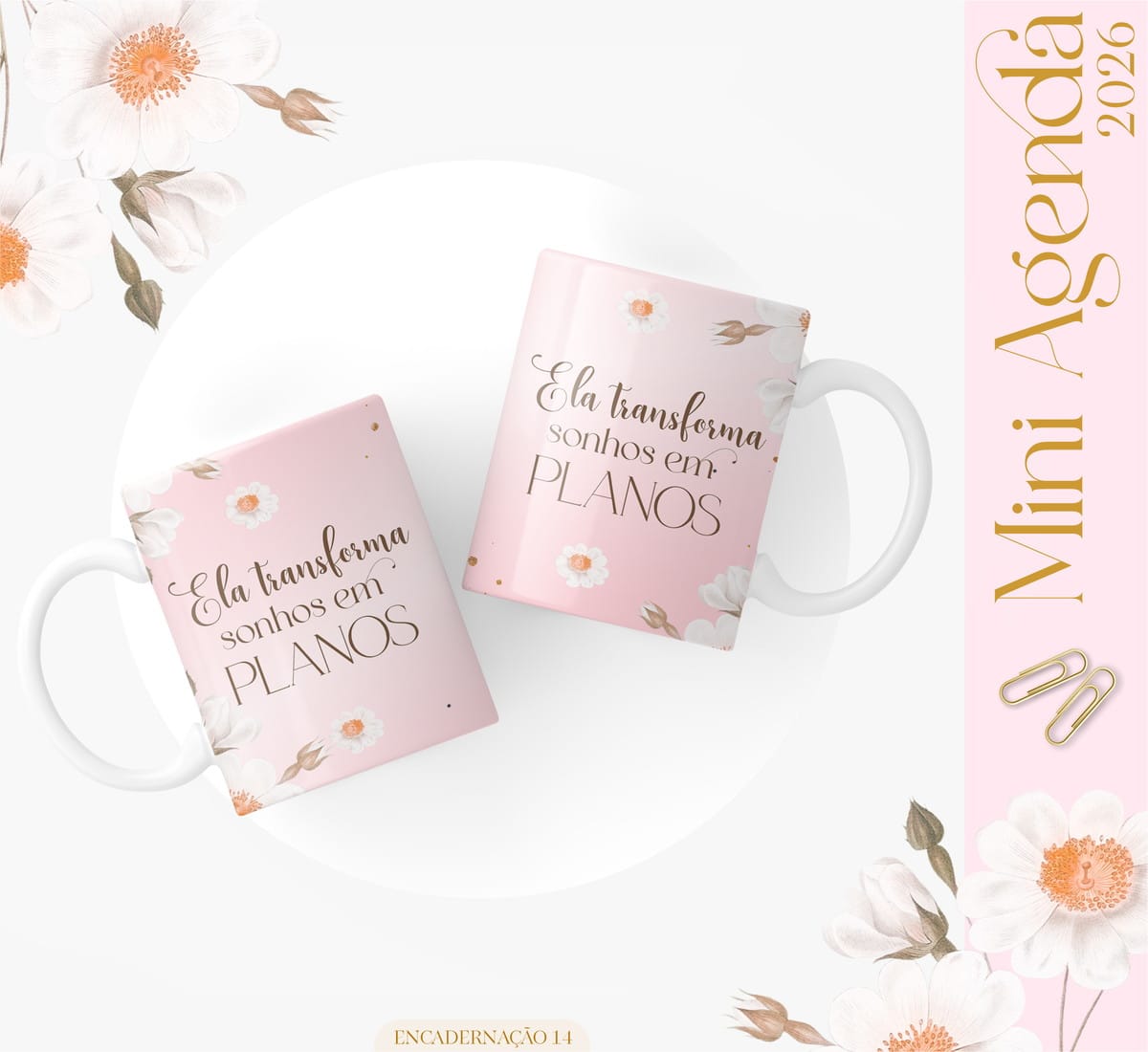 Kit Digital Mini Agenda A6 Floral 2026 para Personalizar 4 Kit Digital Mini Agenda A6 Floral 2026 para Personalizar - Imagem 4