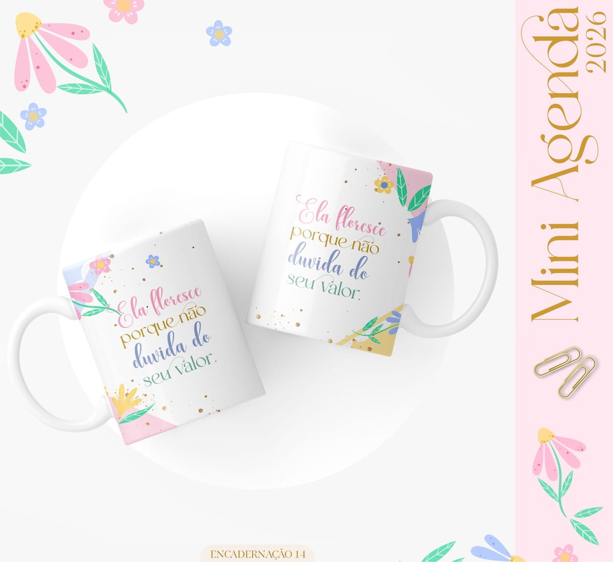 Kit Digital Mini Agenda A6 Floral 2026 para Personalizar 5 Kit Digital Mini Agenda A6 Floral 2026 para Personalizar - Imagem 5