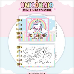 kit digital mini unicornio para colorir em pdf e png