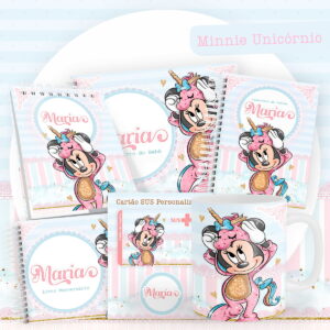 kit digital minnie unicornio para encadernacao infantil