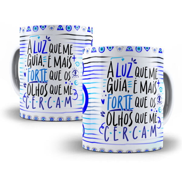 Kit Digital Motivacional Estampas Caneca Fé Força Gratidão