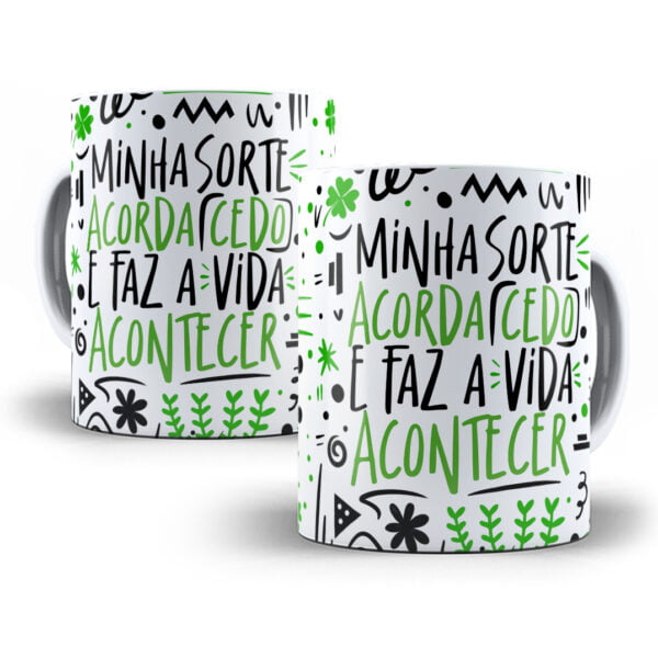 Kit Digital Motivacional Estampas Caneca Fé Força Gratidão