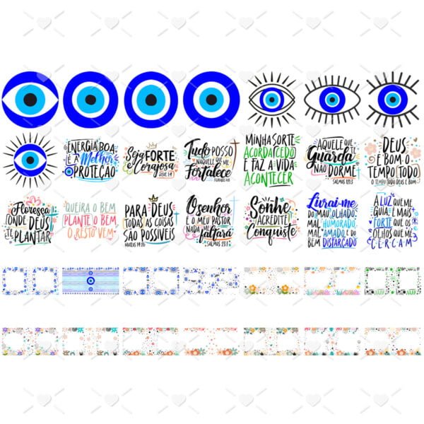 Kit Digital Motivacional Estampas Caneca Fé Força Gratidão