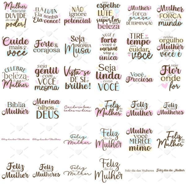 Kit Digital Mulheres 2025 Ilustracoes Frases Pepeis Mimos 8