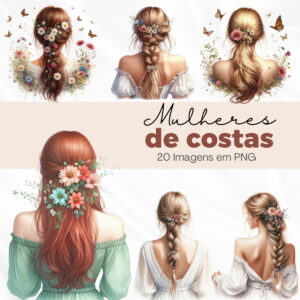 kit digital mulheres de costas png fundo transparente
