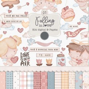 Kit Digital Namorados Cupidos Anjinhos Ilustrações E Frases