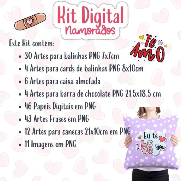 Kit Digital Namorados Frases E Ilustrações P/ Personalizados