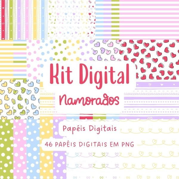 Kit Digital Namorados Frases E Ilustrações P/ Personalizados