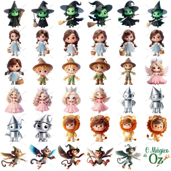 Kit Digital O Magico De Oz Baby Png Ilustracoes 3d Fofo 2