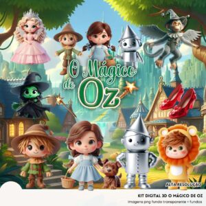 Kit Digital O Magico De Oz Baby Png Ilustracoes 3d Fofo 3